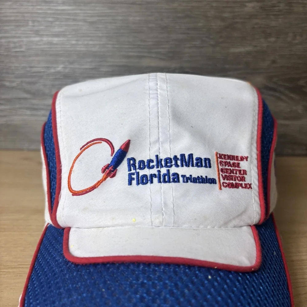 RocketMan Triathlon Hat Cap Strap Back Kennedy Space NASA Mens 2013 Dome Florida